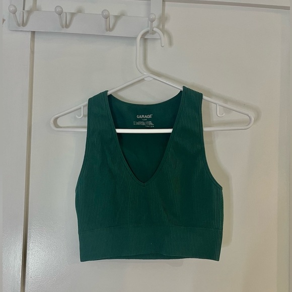 GARAGE Plunge Top  Dark Green size xs - Picture 2 of 4